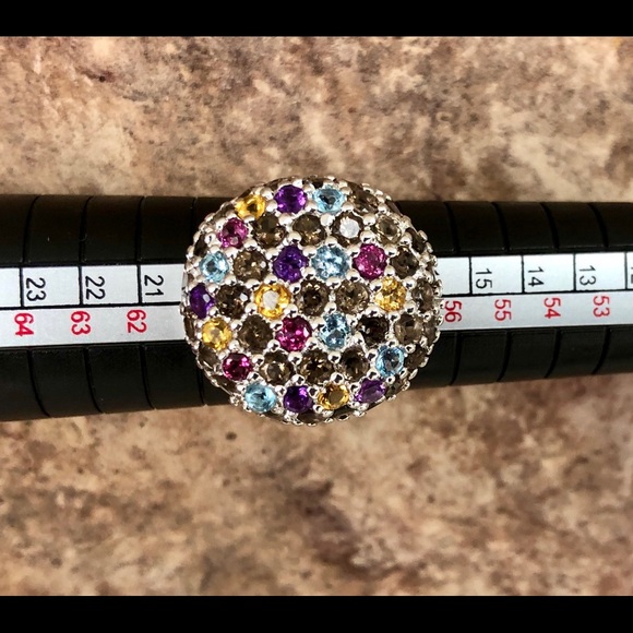 Gem Insider  3.42ctw Pave Button Ring Size 7 - Picture 4 of 7